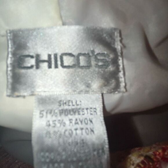 Chico’s orange & white tweed pearl collar jacket - Picture 6 of 6